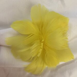 Petite Yellow Feather Fascinator Hair Clip, brooch pin. Hat clip